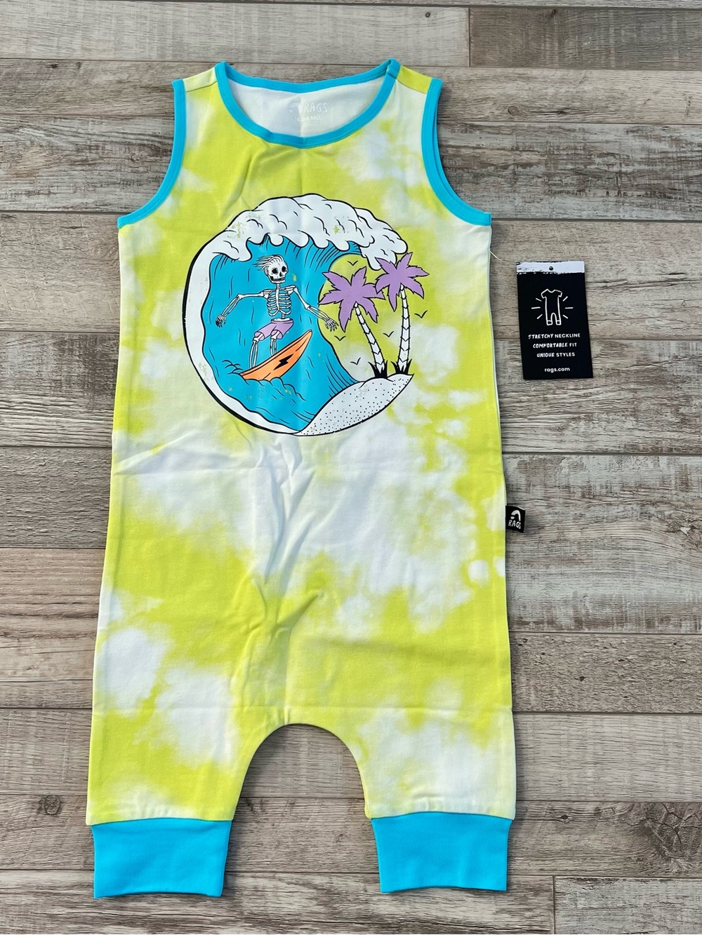 NWT Rags Tank Capri Romper in Surfin’ Skelly Size 18-24 Months